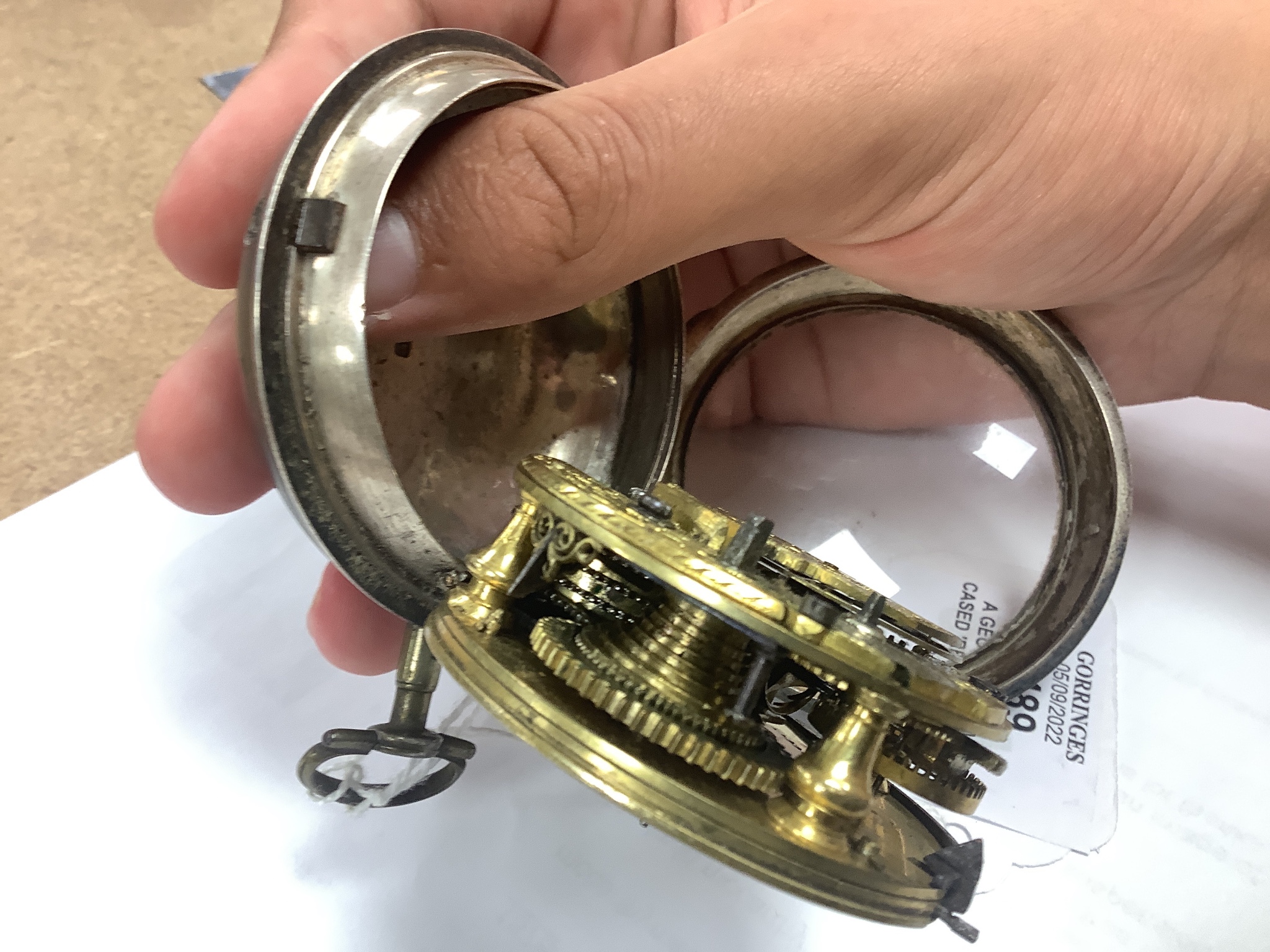 A George III silver cased ‘Regulator’ pocket watch